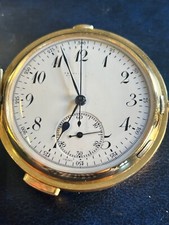 Pocket Watch Eberhard Gold 18 K Repetition hours & Quarter Rare Vintage