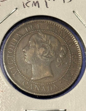 CANADA 1859(LARGE 9) CENT, KM1, VF, BRONZE, CAT; $60, FREE USA SHIPPING