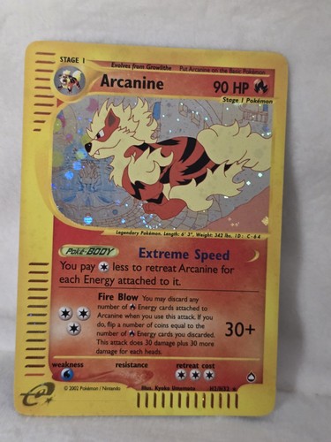 Carta pokémon rara arcanine - carta,