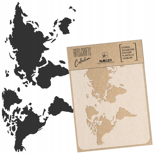 Stencil mappa del mondo per - del,
