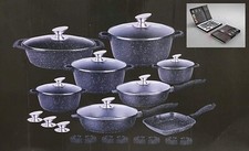 Batteria di pentole Bavaria 26 pezzi in pietra lavica biologica + set coltelli