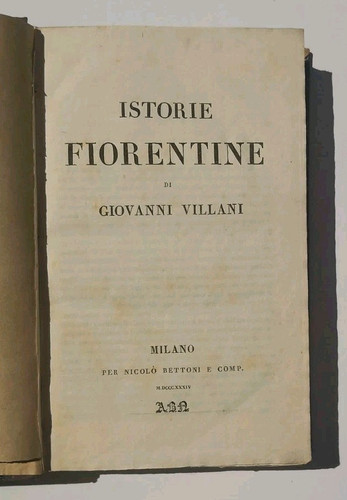Giovanni villani istorie - villani,