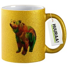 Glitzertasse Bär Colorful