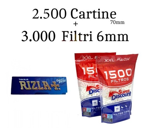 500 cartine rizla - blu, 70mm