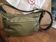 Zippo borsa tracolla beige nylon con tasca esterna nuova con cartellino e busta