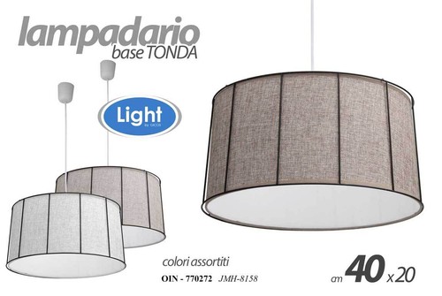 Lampadario 40w rotondo tela - 40w,