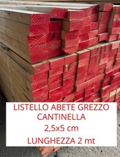 Tavola listello in legno di abete grezzo cm 2,5x5x200 cantinella, morale