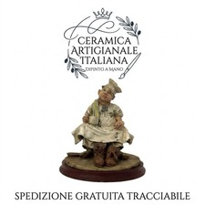 Scultura Artigiano Seduto In