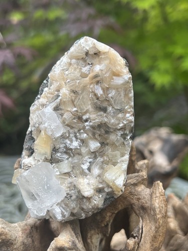White apophyllite cube - apophyllite,