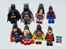 Lotto8Minifigures Lego100%Originali BatmanBatgirl Robin SupermanSupergirl Spider