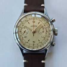 ANGELUS-CRONO-ACCIAIO-ANNI 50-CASSA A VITE-OVERSIZE (38,5 MM)-CAL.215-FIRMATO