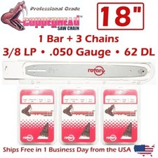 COPPERHEAD Barra 18" + 3 Catene per ECHO HUSQVARNA POULAN PRO - 3/8LP .050 62 DL