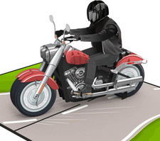 ® Biglietto Pop up Moto - Biglietto Auguri Compleanno 3D per Uomo (Zio, Fratello