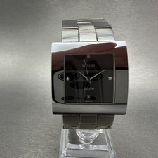 Rado Diastar Jubile Watch Men 32mm Gray Dial Stainless Steel Date Rectangle Runs
