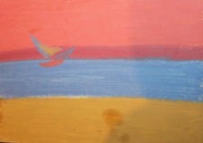 Dipinto vintage a guazzo