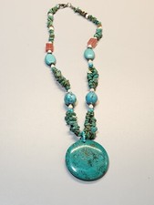 Massive Turquoise Necklace Tribal Long Statement