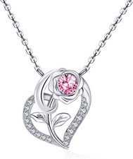 Collana Donna Cuore Rosa Fiore