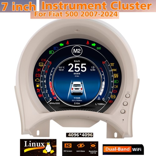 Per fiat 500 2007 - 500, lcd
