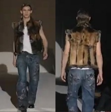 Gilet uomo Gucci passerella pelliccia di capra e coniglio taglia 48IT TOM FORD ERA