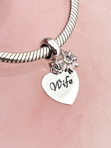 Ciondolo moglie cuore fiore - cuore,