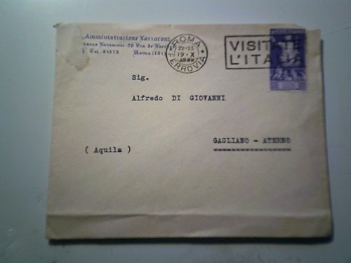 Busta viaggiata per gagliano - busta,