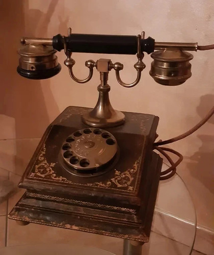 Antico telefono vintage con - telefono,