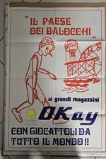 Manifesto Viterbo Grandi Magazzini Okay Pubblicità Paese Dei Balocchi Giocattoli