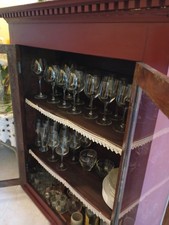 Credenza vetrina antica rosso - credenza,