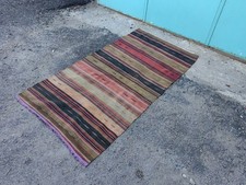 Tappeto Kilim turco vintage 5,6 x 3 piedi - tappeto geometrico tribale in lana fatto a mano