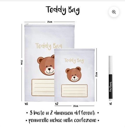 Teddy bag bustine corredino - bustine,
