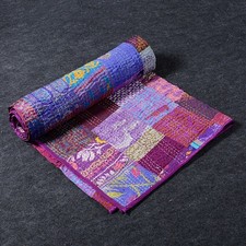 Bohemian Silk Bedcover kantha