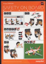 Easyjet EASY JET Airbus A 319 A 320 airline SAFETY CARD 2014 sc724