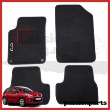 TAPPETI CITROEN C3 DAL 2009 AL 2016 IN MOQUETTE CON RICAMO E 2 FISSAGGI 4 PZ