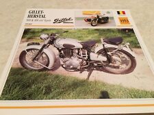 Carte moto Gillet Herstal 500 & 400 Sport 1953 collection Atlas Motorcycle 
