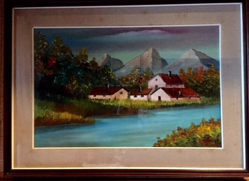 Quadro olio tela paesaggio - tela,