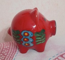 Maialino Salvadanaio Piggy Bank Rosso Ceramica