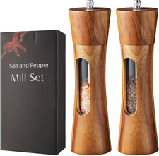 2 Pezzi Macinapepe, Macina Sale E Pepe, Macinapepe Manuale in Legno, Macina Pepe