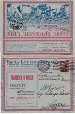 Busta Lettera Postale 40c varie pubblicità varie: Auto, tessuti,rist molte altre