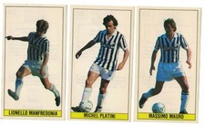 LOTTO 3 FIGURINE TOP 100 CALCIO JUVENTUS PLATINI MAURO MANFREDONIA VELINA CDP