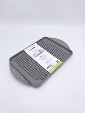 Bistecchiera Piastra Rettangolare Antiaderente Pietra Alluminio 37x28cm Grigia