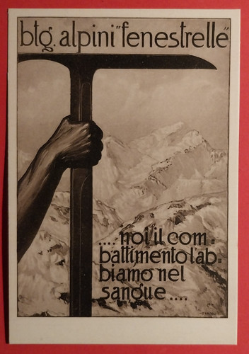 Cartolina battaglione alpini - cartolina,