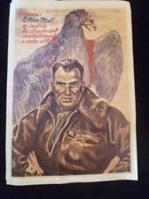 RIPRODUZIONE MANIFESTO LOCANDINA 35x50 CM ETTORE MUTI GUERRA IIWW 1944 AVIAZIONE