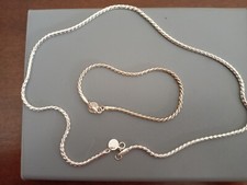 Catenina E Bracciale Placcati Argento