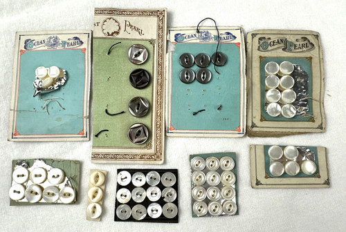 Lotto bottoni perle vintage - , su