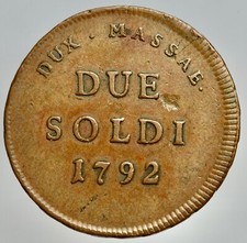 MASSA - MARIA BEATRICE D'ESTE 1790-1796 -AE/ 2 SOLDI 1792