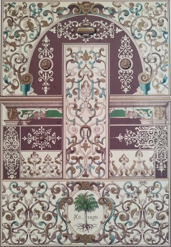 Antica stampa colori - a, oro