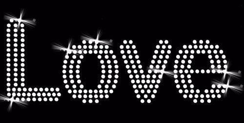 Love strass scritta - scritta, stirare