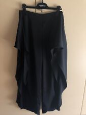 pantaloni eleganti neri in satin ZARA con nodo e spacco XS