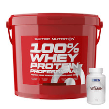 Scitec Nutrition 100% Whey Protein Professional 5000 gr 5kg Proteine + Multivit
