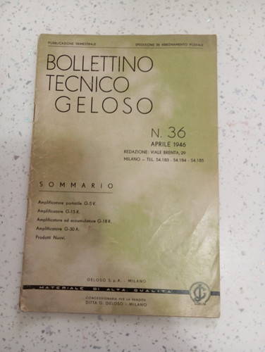 Bollettino tecnico geloso - tecnico, n